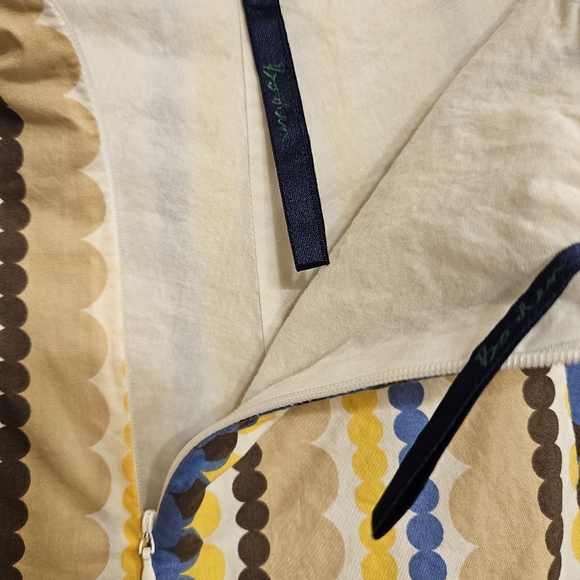 Boden brown and yellow bubble stripe A lined fit and flare skirt, 10 R - Picture 6 of 10